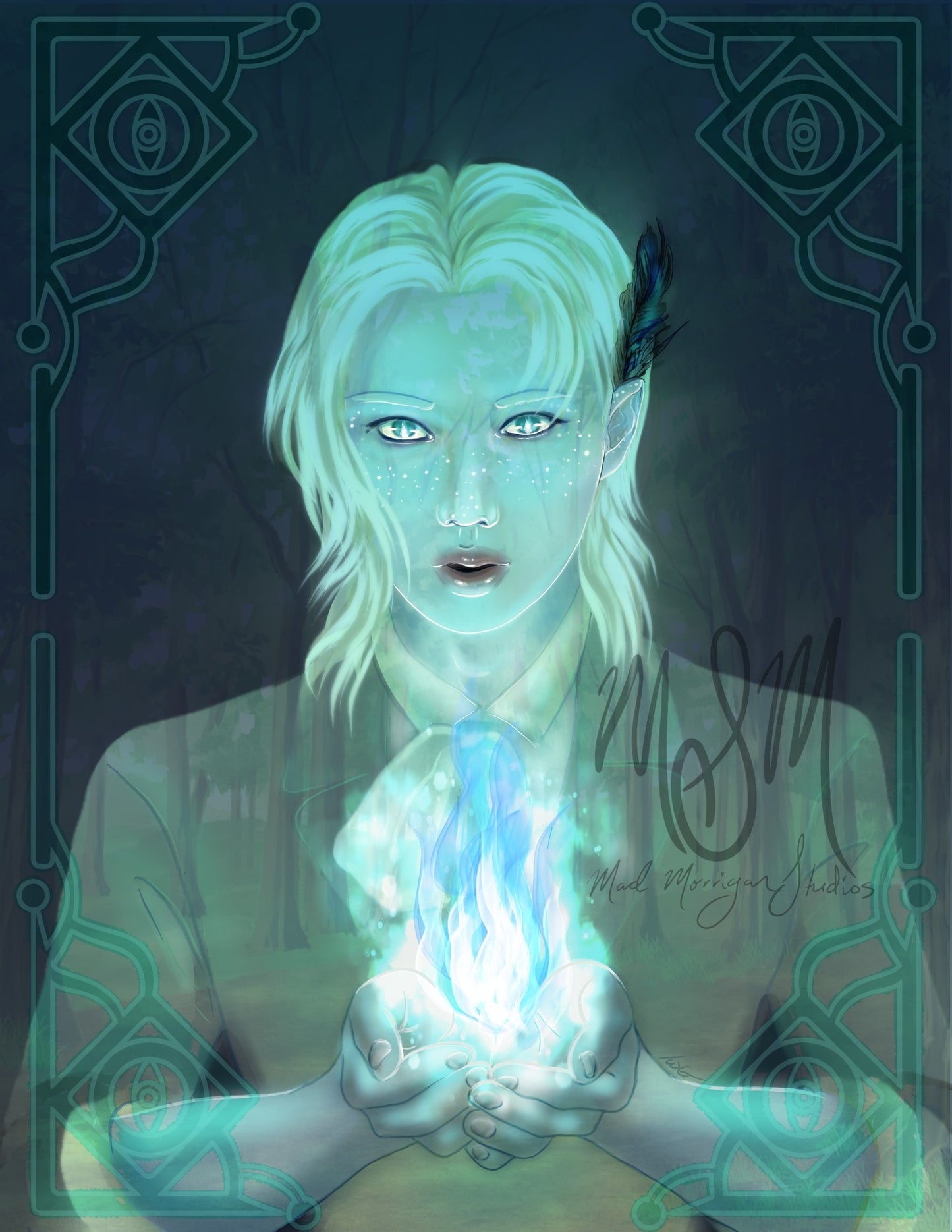 Stray Kids Felix Do It celtic fae crossover 'Will o the Wisp' art print