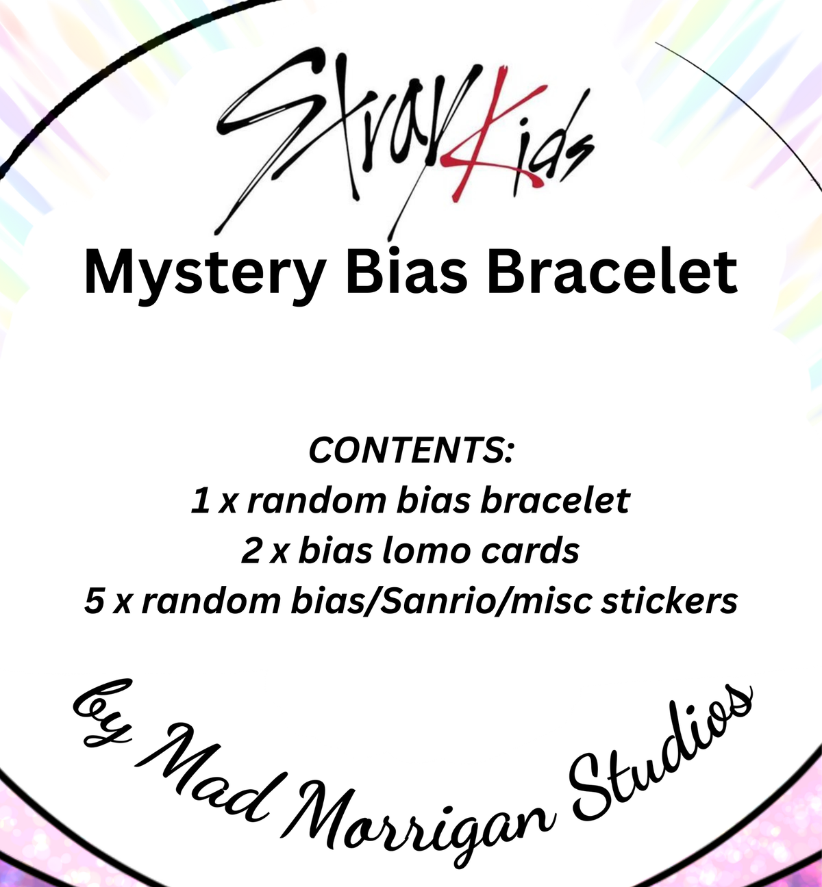Stray Kids Bias 'blind' grab bag - glass bead bracelet, PCs, stickers