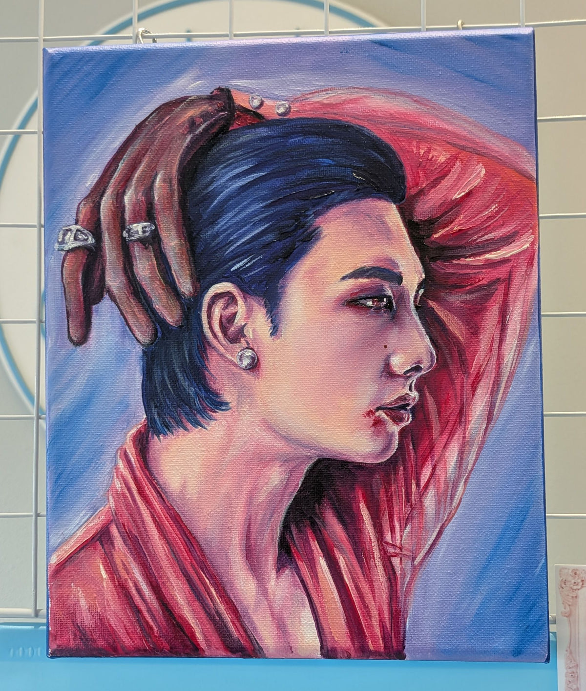 Hyunjin "Lover" vampire original 8x10" Oil Painting on stretched Canvas
