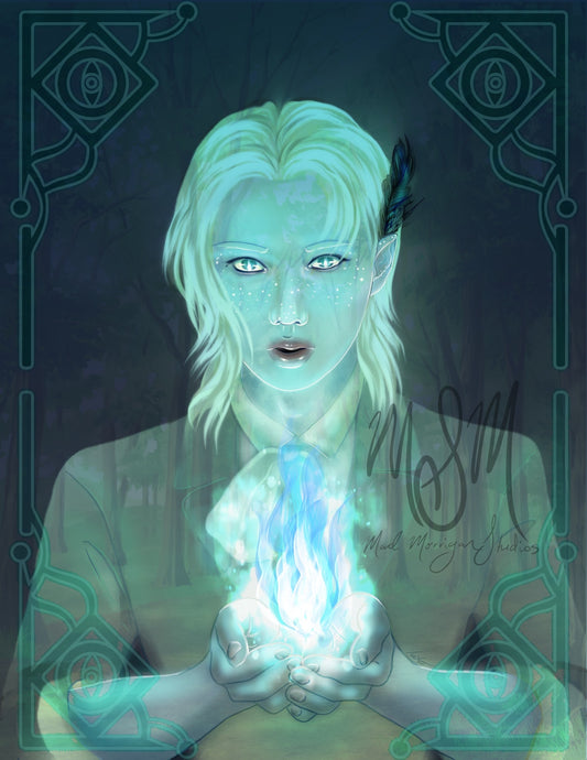 Stray Kids Felix Do It celtic fae crossover 'Will o the Wisp' art print