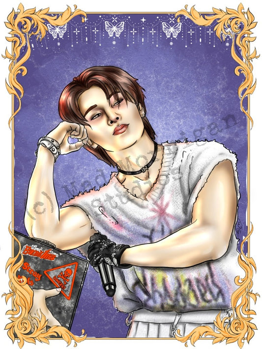 Stray Kids I.n Yang Jeongin Burnin' Tires art print