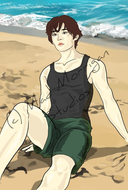 Stray Kids Lee Know, Minho beach art print