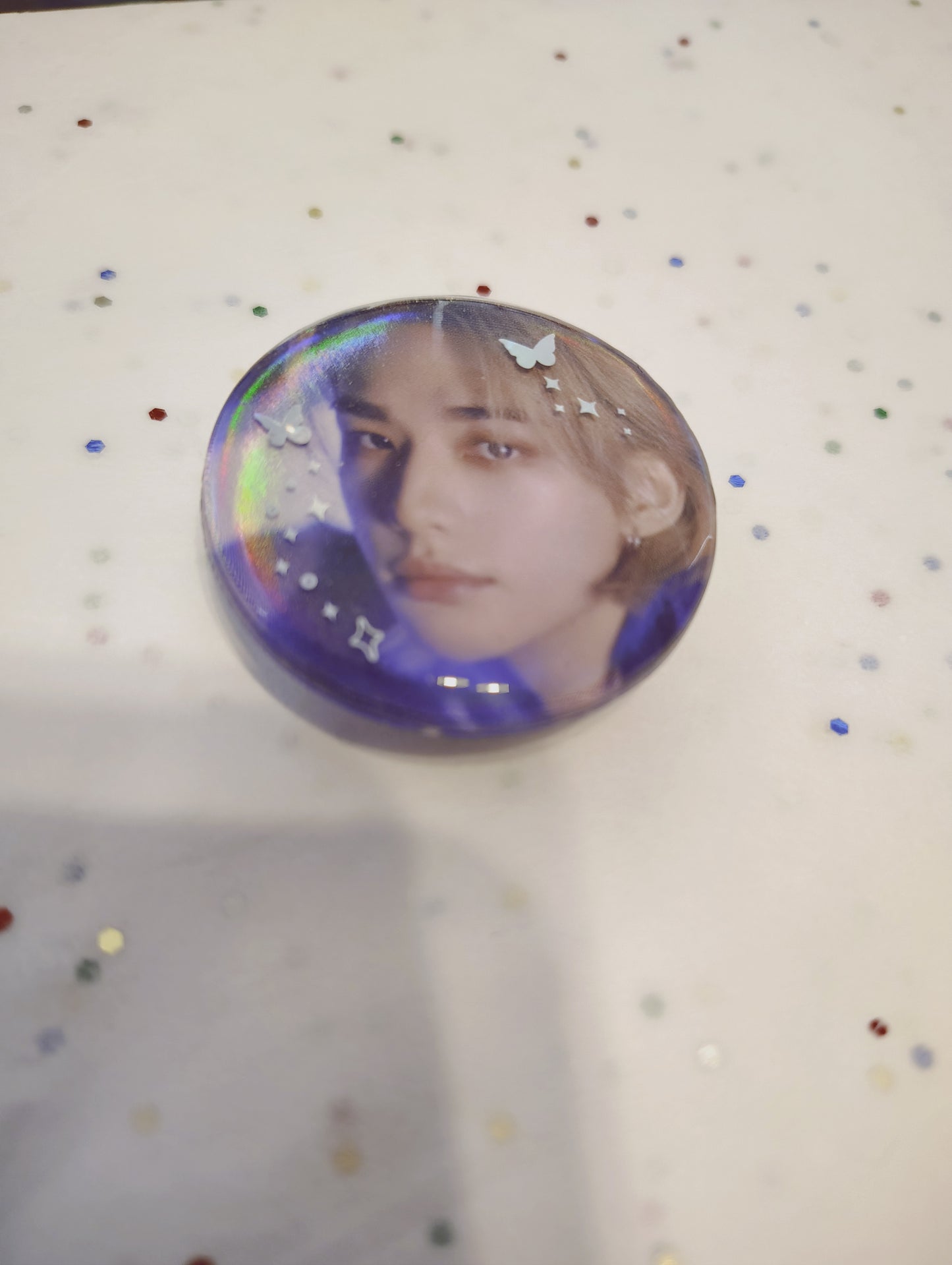 Stray Kids SKZ holographic Phone Grip Popsocket, handmade one of a kind